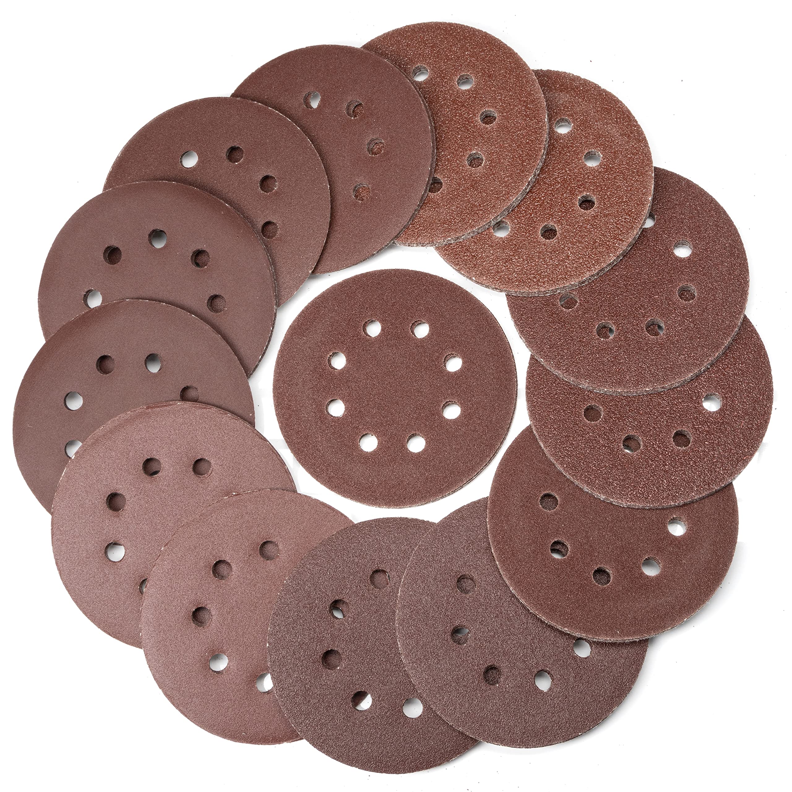 NEIKO 11270A 72-Piece 5-Inch Hook & Loop Sanding Discs Kit | 40-320 Grit Aluminum Oxide Sandpaper Assortment for Orbital Sander | Woodworking, Metal Polishing, DIY Home Projects & Auto Body Repair