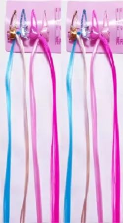 Vibrant DEXO Colored Hair Extensions & Highlights for Women & Girls - Straight Multi-Color Clip-In Hair Streaks for Cosplay, Theme Parties & Everyday Styling