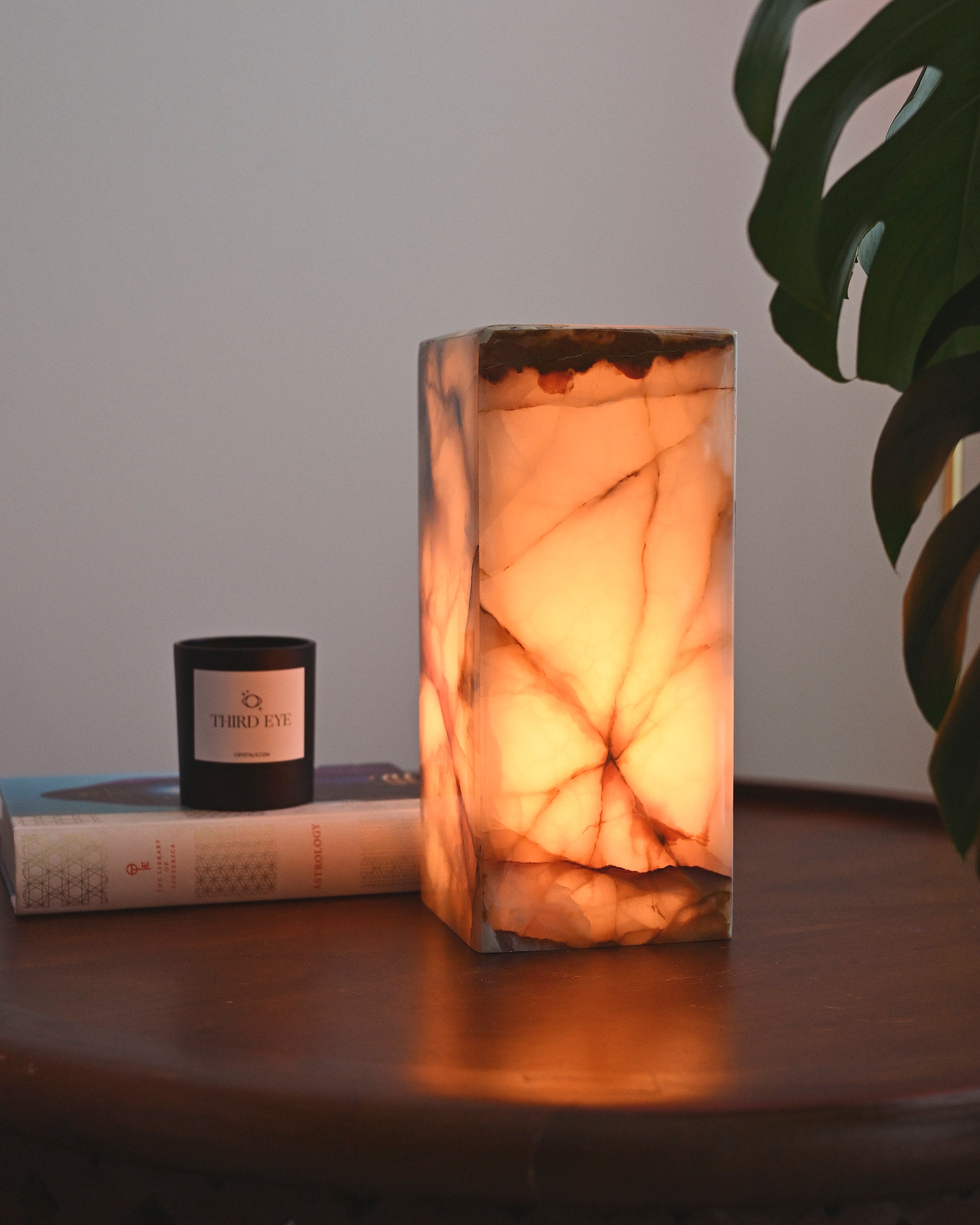 Natural Black Onyx Crystal Lamp - Handcrafted Healing Stone Light for Home Decor, Meditation & Yoga Room | Perfect for Bedroom, Living Room & Office