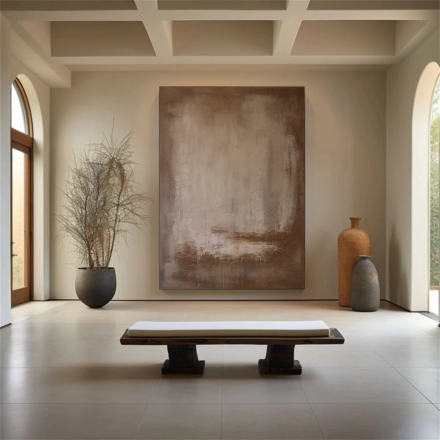Abstract Beige & Brown Wall Art Print #BB152 - Modern Home Decor for Living Room, Bedroom & Office