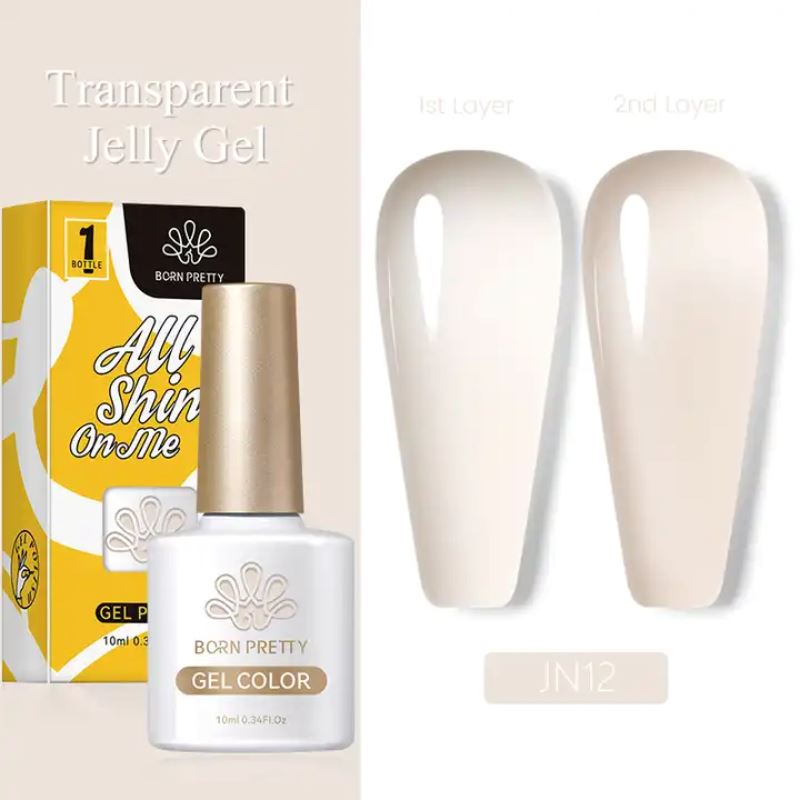 Born Pretty Jelly Nude Gel Polish - Long Lasting Soak Off UV LED Nail Polish for Salon & Home Manicure - Perfect for Weddings, Parties & Everyday Wear
