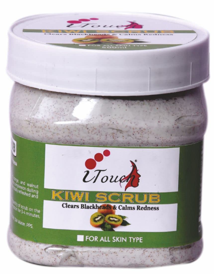 Organic Kiwi Facial & Body Scrub - 500ml Deep Exfoliating Cleanser for All Skin Types | Paraben-Free | Gentle Exfoliation for Glowing Skin | Perfect for Daily Skincare Routine & Spa Treatment