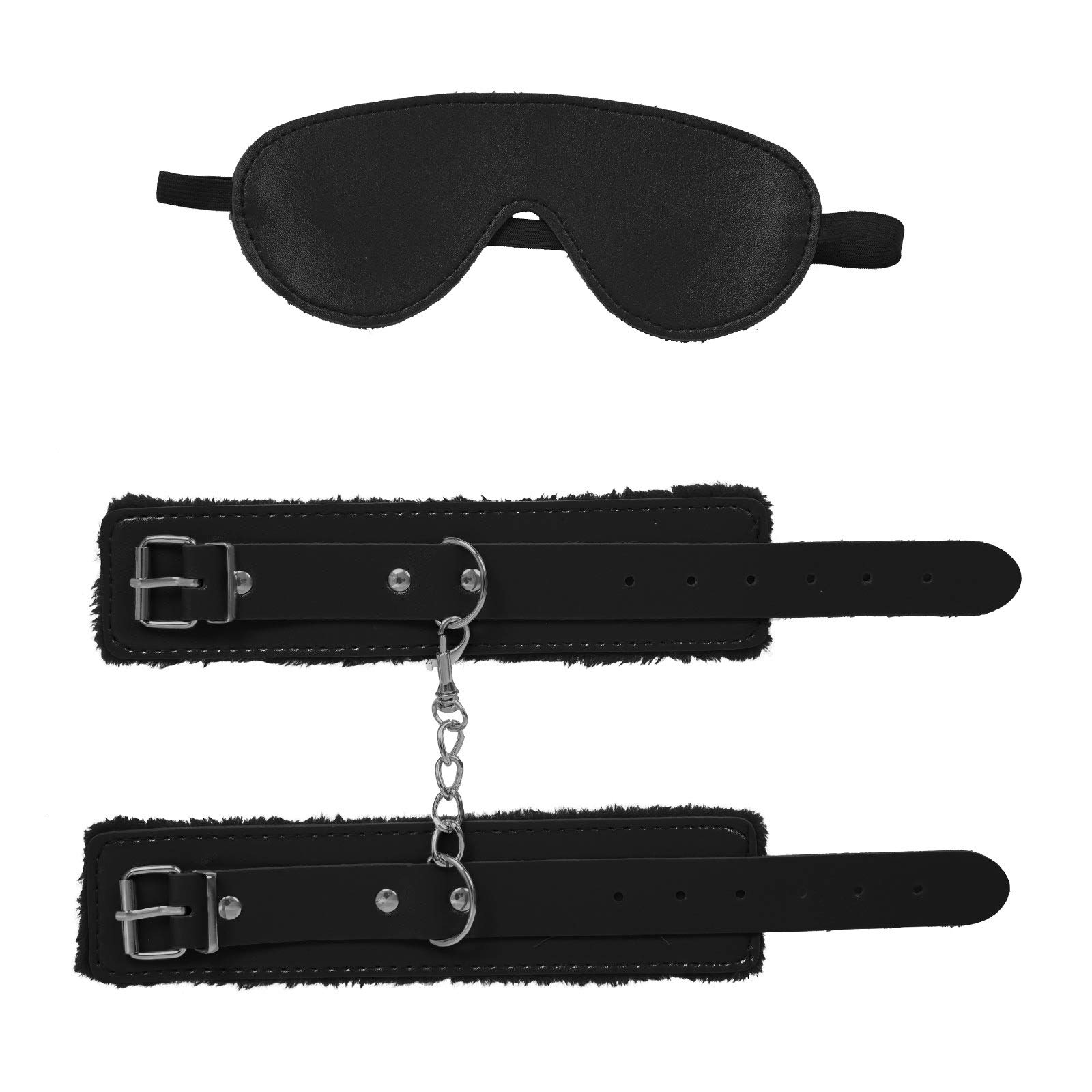 Zaldita Women's & Men's PU Leather Couple Role Play Set - Handcuffs & Accessories for BDSM, Cosplay & Pretend Play - Perfect for Romantic Nights & Adult Games