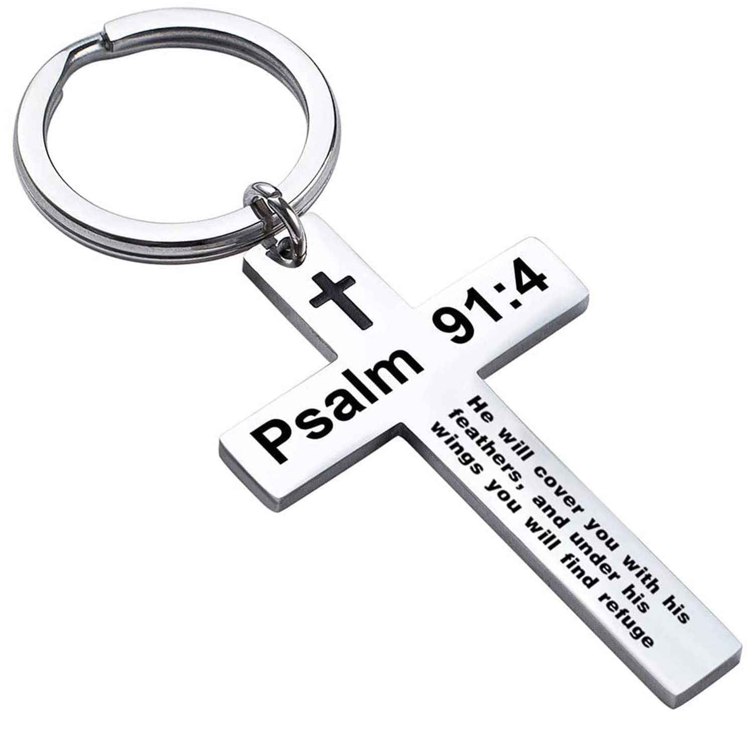Religious Cross Keychain for Men - Christian Bible Verse Keychain, Easter Basket Stuffer Gift, Scripture Key Chain - Perfect for Easter Gifts, Baptism, Confirmation & Daily Faith Inspiration