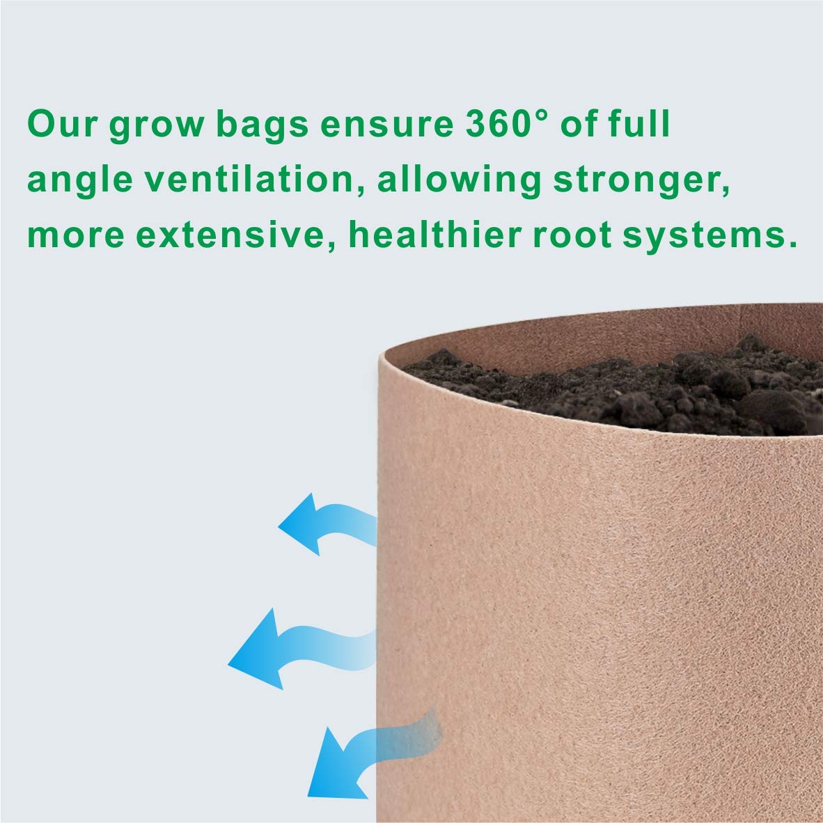 24-Pack 30 Gallon Tan Fabric Grow Bags - Breathable Aeration Pots for Plants, Vegetables, Trees - Ideal for Nursery, Garden & Container Planting - Perfect for Indoor & Outdoor Gardening