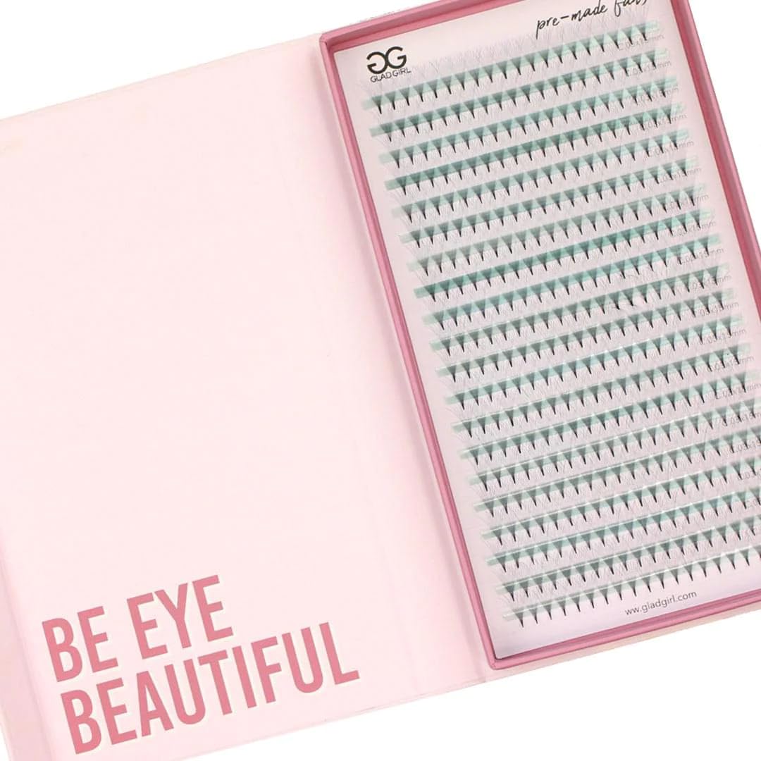 Glad Lash Signature Volume Fans 10D C Curl 9mm & 15mm - Premium False Eyelashes for Dramatic Eye Makeup - Perfect for Parties, Weddings & Special Occasions