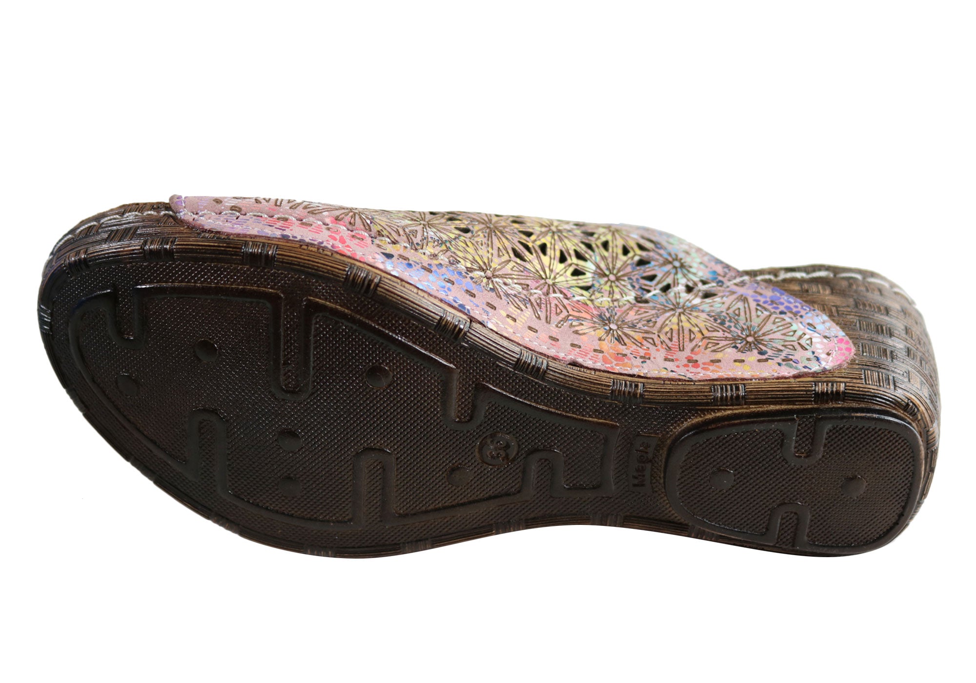 Orizonte Deb Women's European Leather Comfortable Wedge Slide Sandals - Stylish & Supportive for Summer, Beach, and Casual Outings