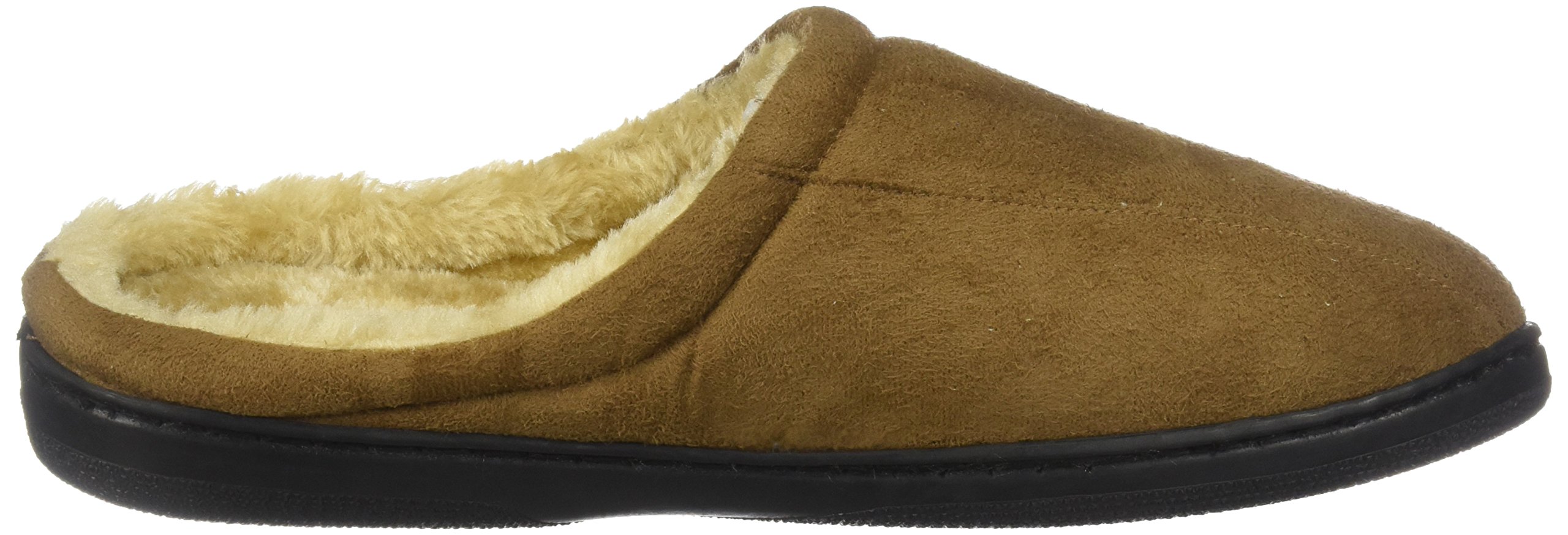 Men's Memory Foam Microsuede Slip-On House Slippers Size 7-8 - Soft Wear-Resistant Indoor Slippers with Non-Slip Rubber Sole & Warm Wool Fleece Lining - Comfortable Camel Brown Slippers for Home, Office & Relaxation