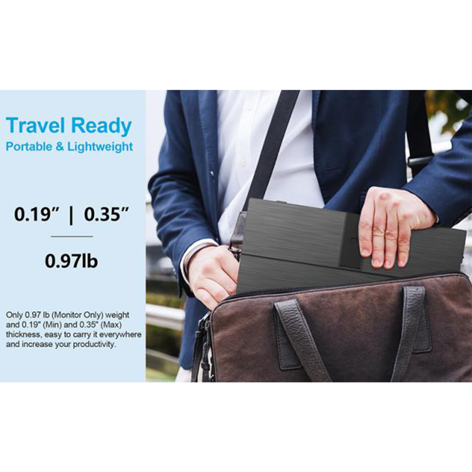 13.3 Inch Portable FHD 4K Monitor with 100% sRGB - Ultra Slim Travel External Display for Laptop, PC, Phone, Tablet & PS5 - Includes HDMI, USB-C & Power Cables - Perfect for Gaming, Work & Entertainment On-The-Go