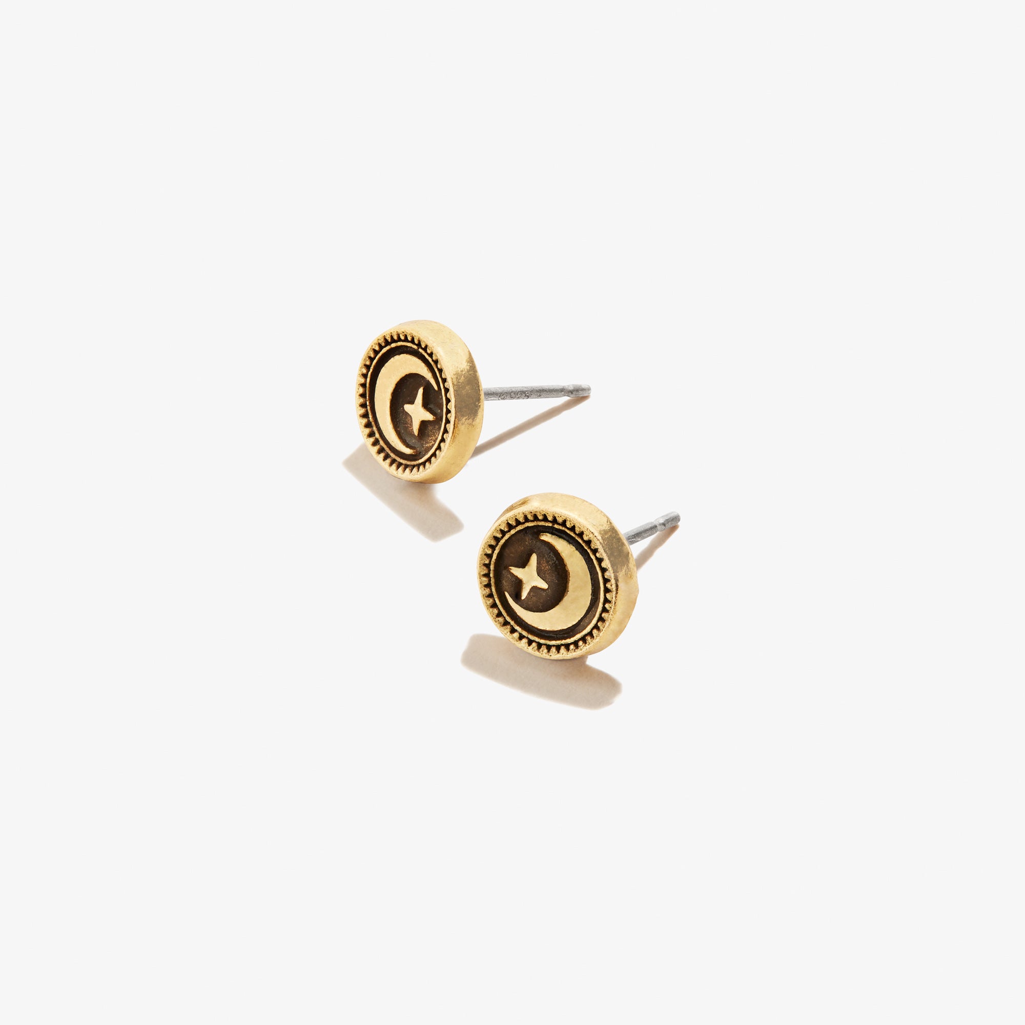 Crescent Moon Circle Stud Earrings for Women - Minimalist Silver Hoop Earrings for Everyday Wear - Perfect for Casual, Office & Date Night Outfits