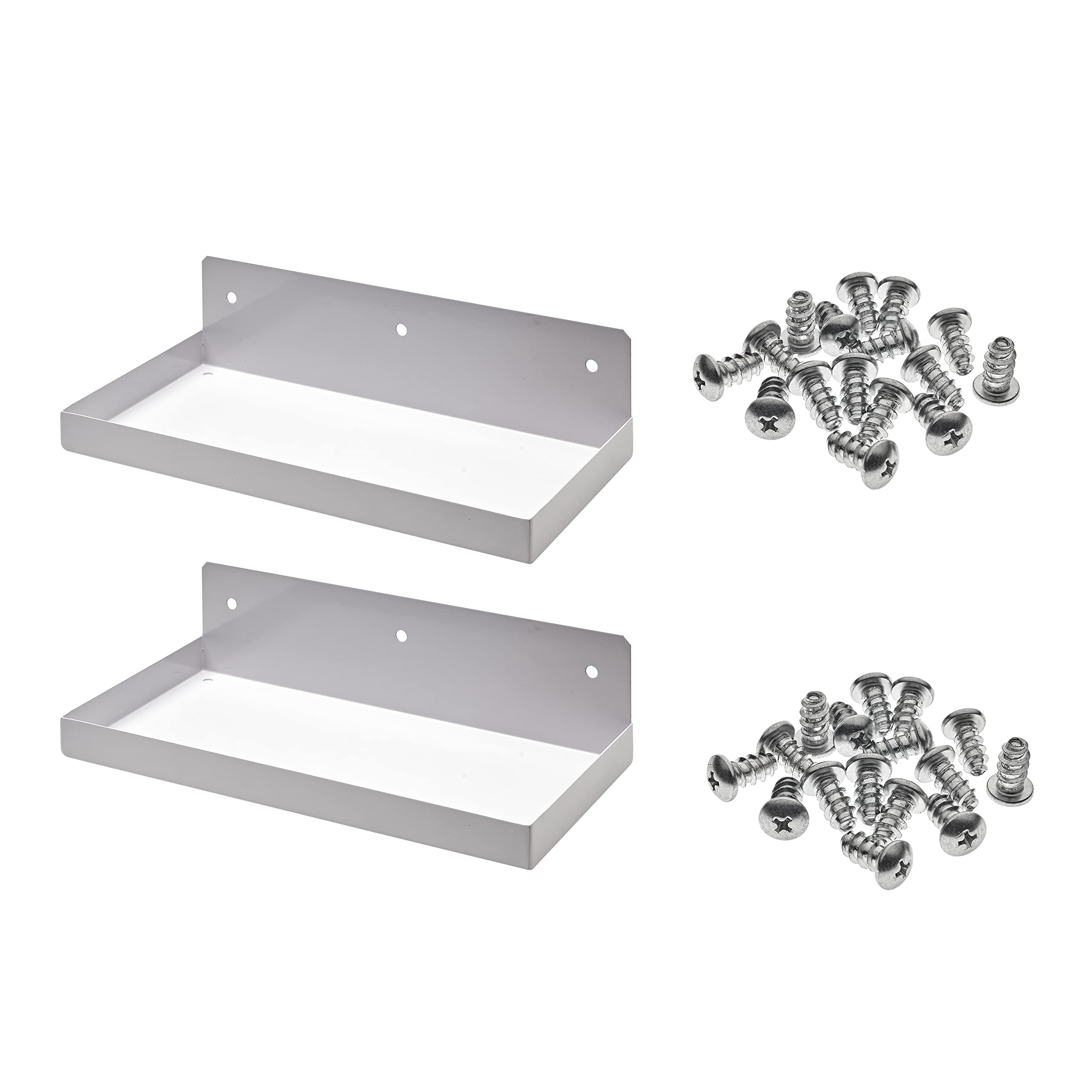 Triton Products 12-Inch Wide x 6-Inch Deep White DuraHook Shelves (2-Pack) - Perfect for Garage Storage, Closet Organization & Small Space Solutions