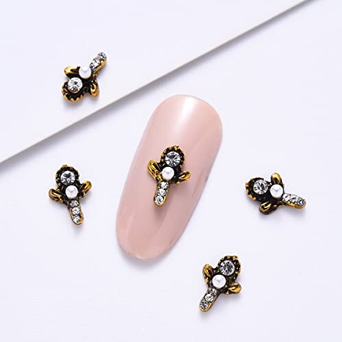 3D Heart Cherry & Five-Pointed Star Nail Art Charms - 10pcs Crystal Rhinestones with Zircon Rose Flower Decorations for DIY Nail Jewelry (Style 11A) | Perfect for Nail Salons, Bridal Manicures, and Special Occasion Nail Designs