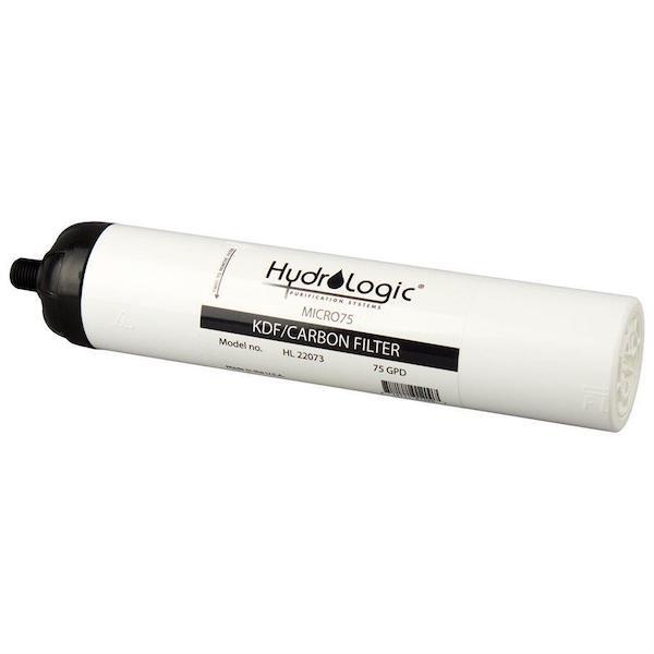 HydroLogic Micro 75 GPD Replacement KDF/Carbon Water Filter Cartridge - Compatible with Reverse Osmosis Systems, Under Sink & Countertop Filtration - Perfect for Home, Office, and RV Use