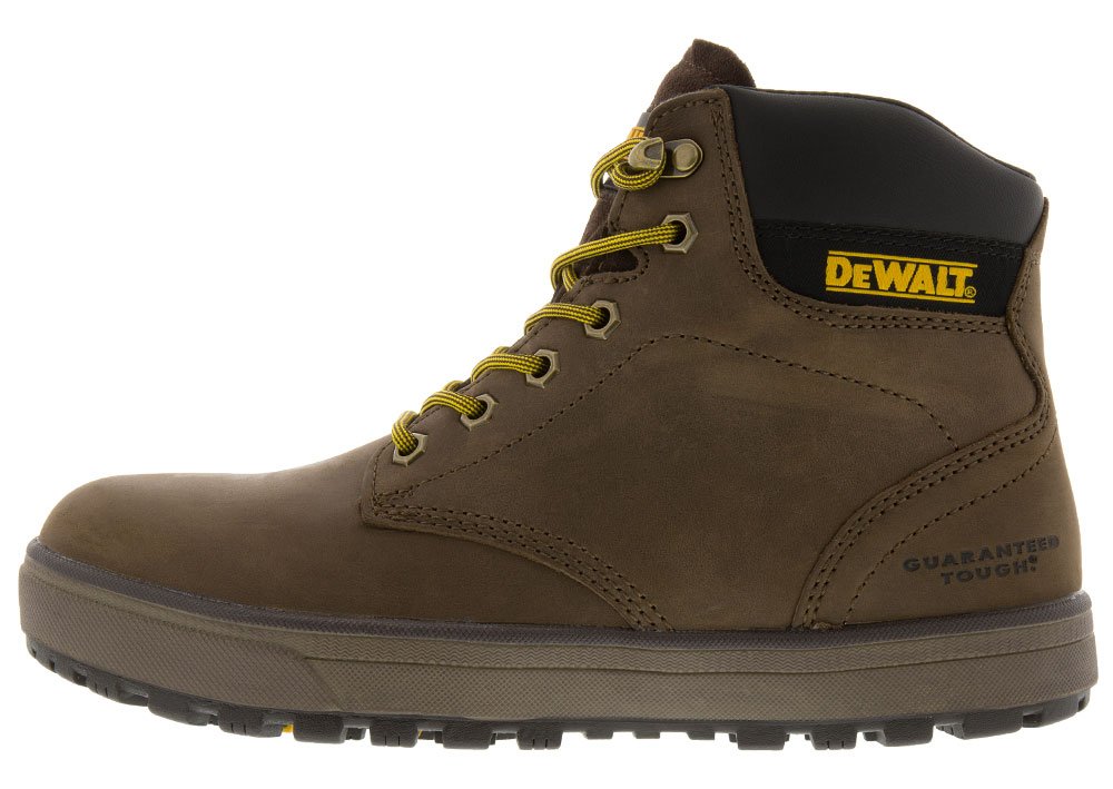 DEWALT Men's Steel Toe Safety Work Boots - Leather Construction, Palm Brown, Size 10 Wide - Durable Footwear for Construction, Warehouse & Industrial Work