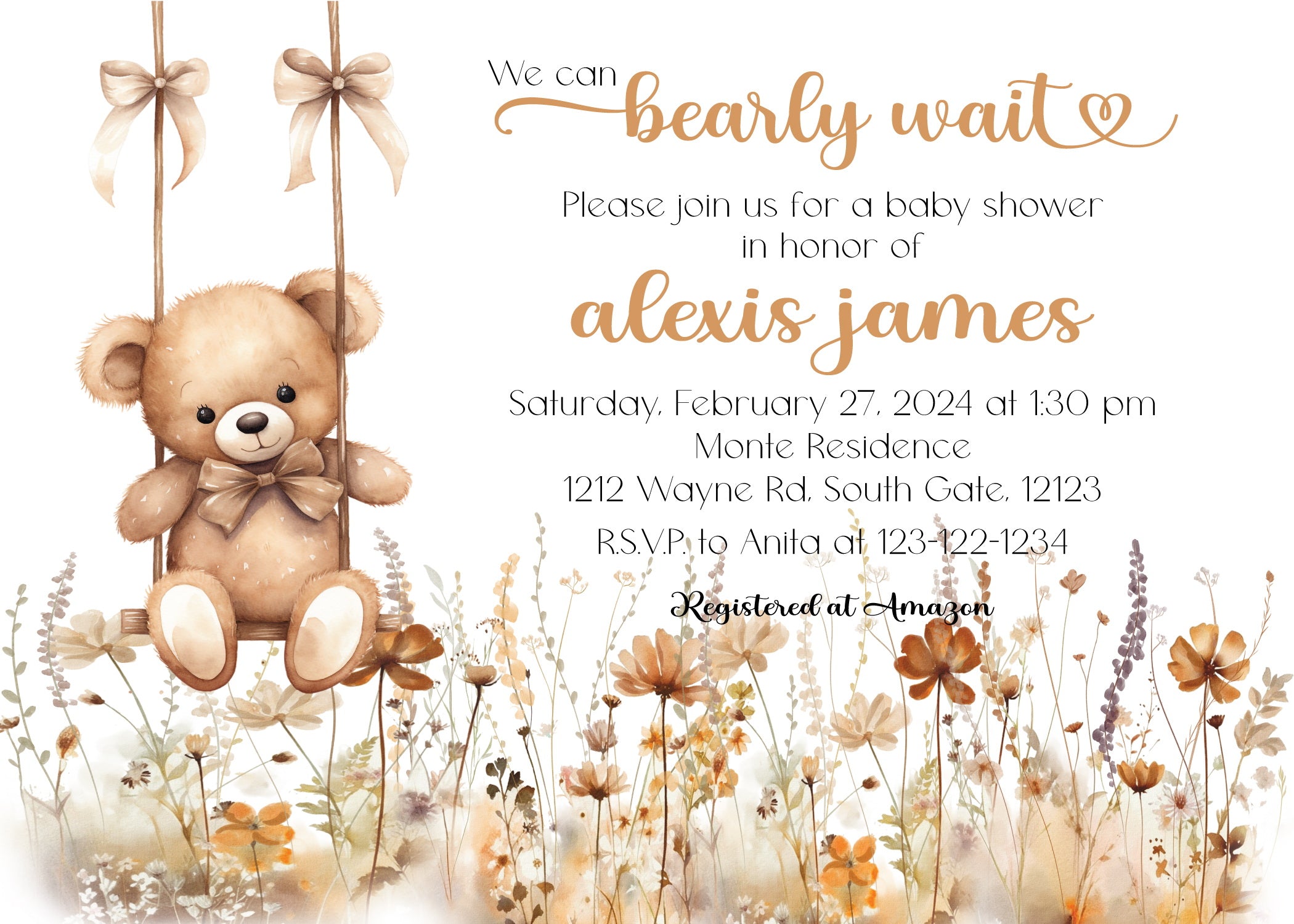 Bearly Wait Baby Shower Invitations - Adorable Teddy Bear Theme Printable Cards for Gender Reveal & Newborn Celebration - Perfect for Maternity Parties & Welcoming Baby