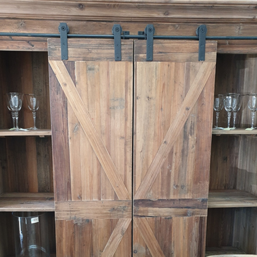 Modern Bar and Wine Cabinet with Sliding Glass Doors - Perfect for Home Entertaining & Dining Room Storage