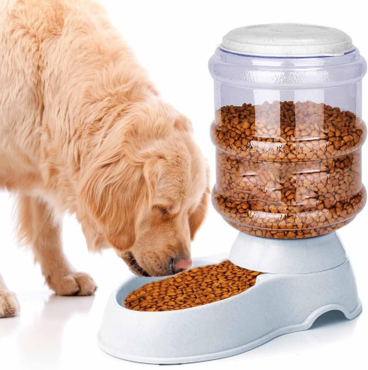 Automatic Dog Feeder for Large Dogs - 3.8L Gravity Pet Food Dispenser with Dry Food Storage | Travel & Home Use for Cats & Dogs | Durable Pet Bowl for Daily Feeding & Vacation Supply