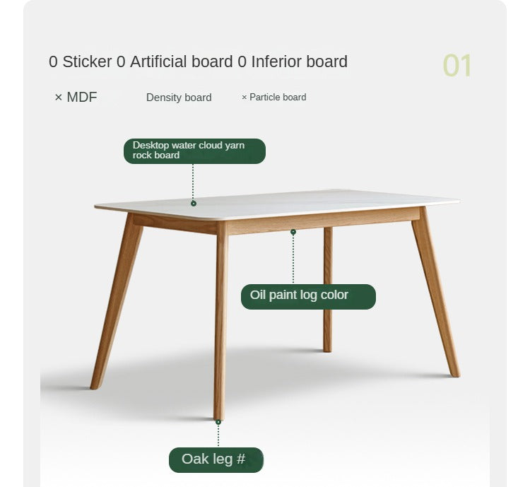 Solid Oak Wood Modern Rocking Dining Table - Stylish & Durable for Home, Restaurant, and Outdoor Dining Spaces