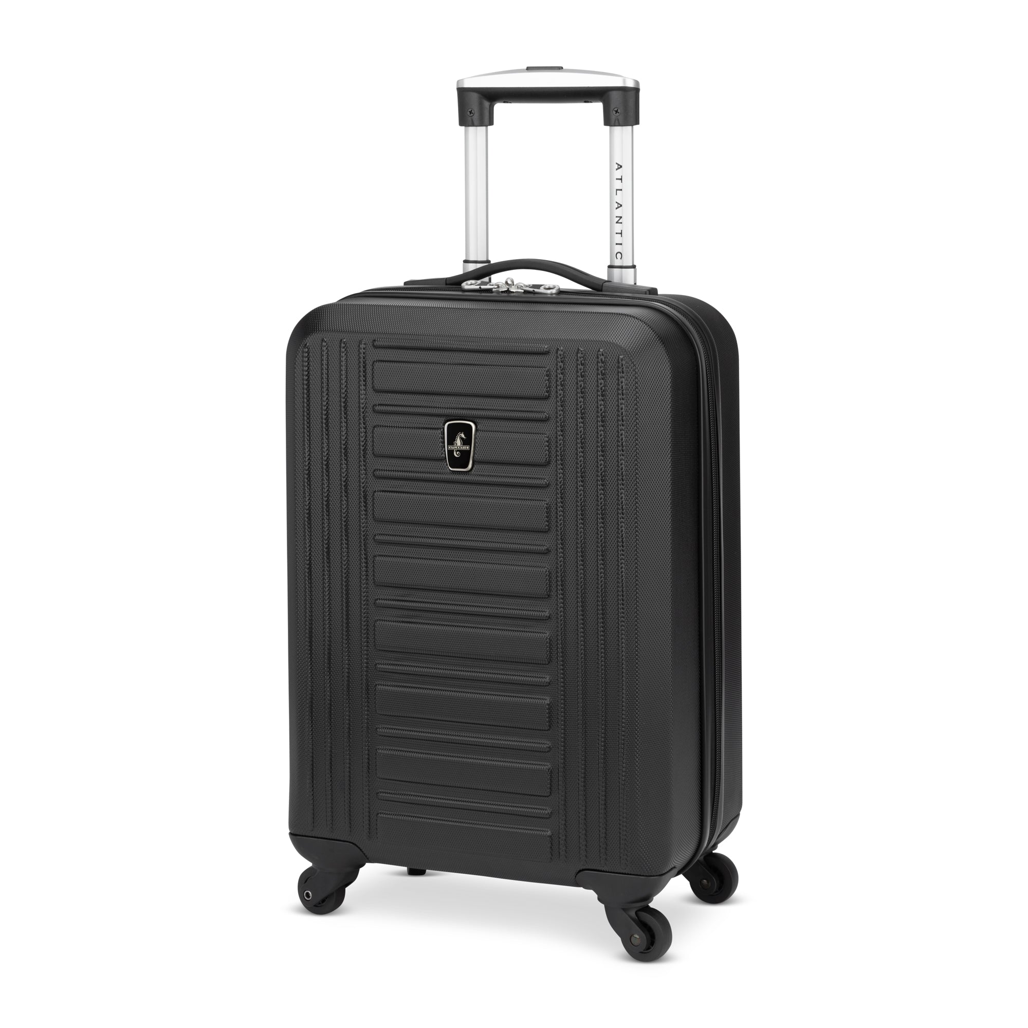 Atlantic Acclaim II 3-Piece Luggage Set - Lightweight Spinner Suitcase with TSA Lock, Durable Hardshell Carry On & Checked Bags (Black) - Perfect for Business Travel, Family Vacations & International Trips