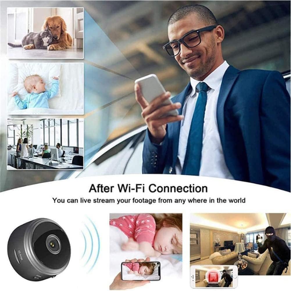 Camtrix Magnetic Mini Security Camera 1080p HD Wireless - Night Vision, Motion Detection, Covert Surveillance with App - Ideal for Home, Office, and Indoor Security Monitoring (1 Pack)