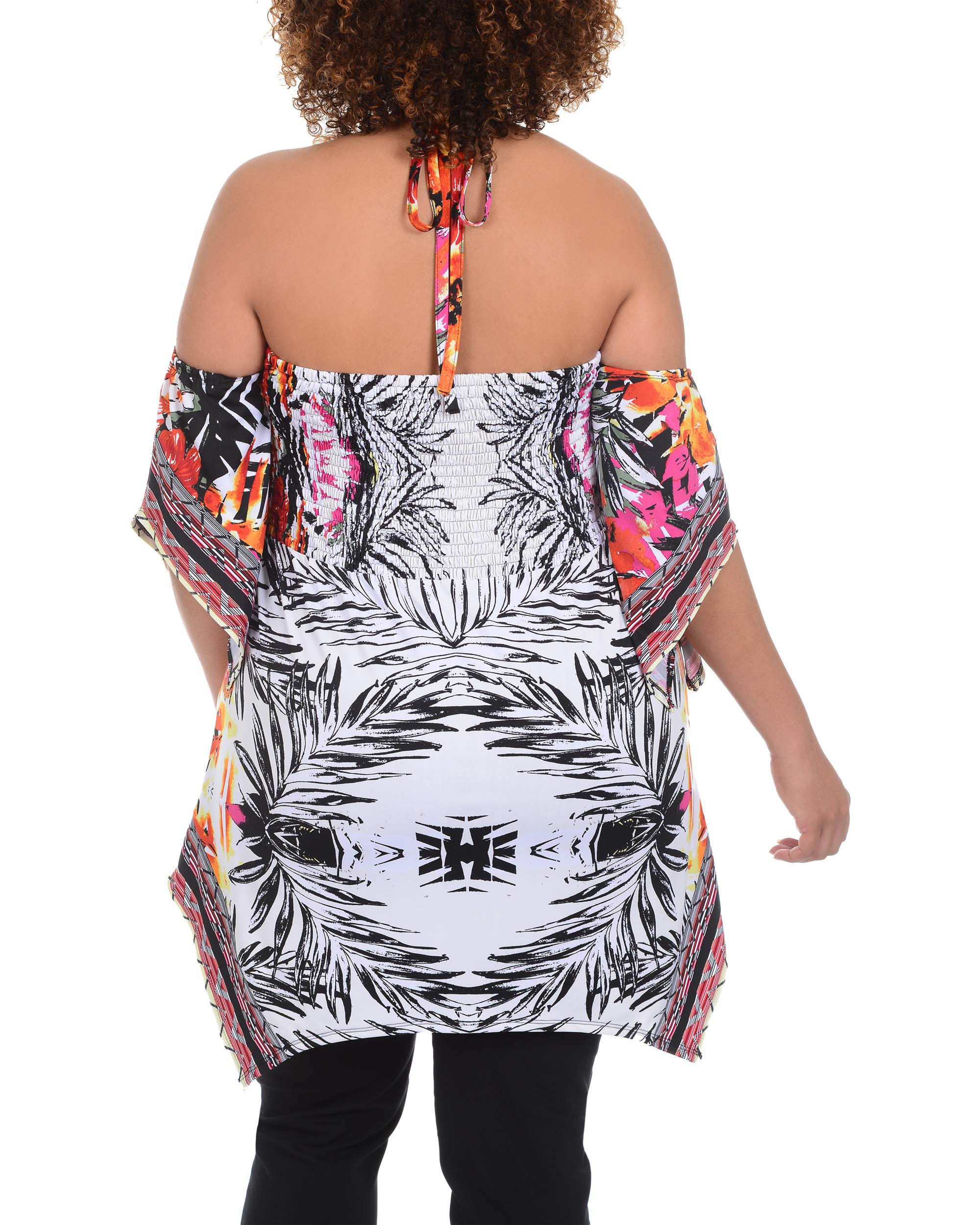 Plus Size Halter Neck Off The Shoulder Tops for Women - Summer Casual Blouse, Beach Vacation & Date Night Outfit