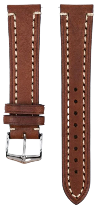 Hirsch Liberty Genuine Leather Watch Band 22mm Brown - Classic Replacement Strap for Smartwatches & Traditional Timepieces, Perfect for Business, Casual & Formal Occasions