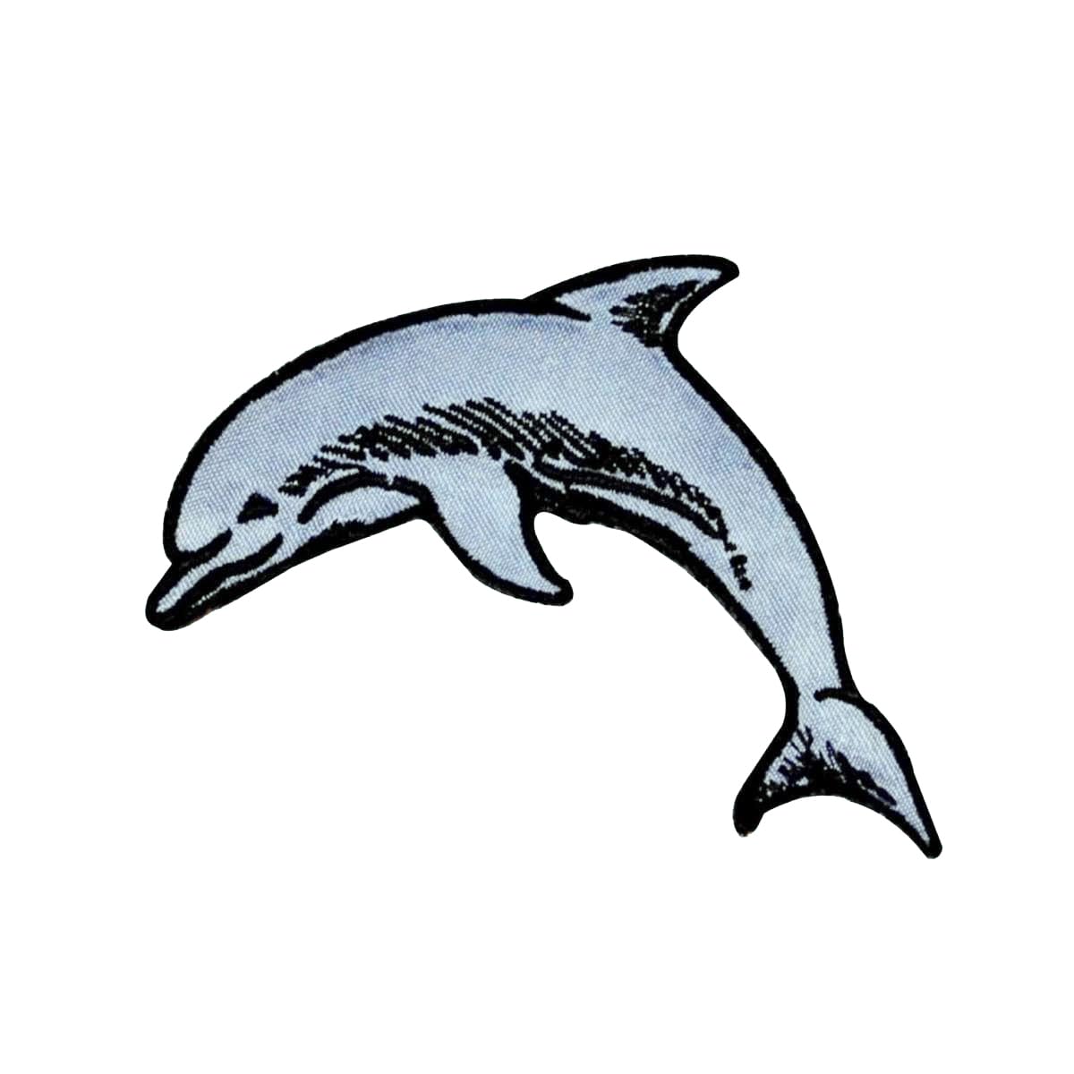 Dolphin Embroidered Iron On Patch - Bottlenose Dolphin Jumping Applique for DIY Clothing, Hats & Bags - Perfect for Ocean, Beach & Zoo Themed Crafts