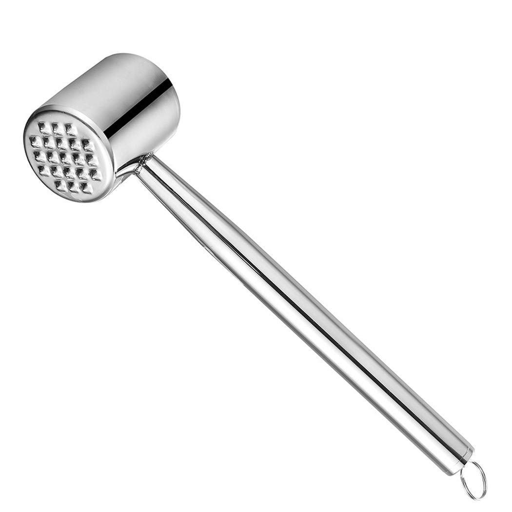 Stainless Steel Meat Tenderizer Hammer - Heavy Duty Kitchen Mallet for Beef, Chicken & Pork - Perfect for Grilling, BBQ & Home Cooking
