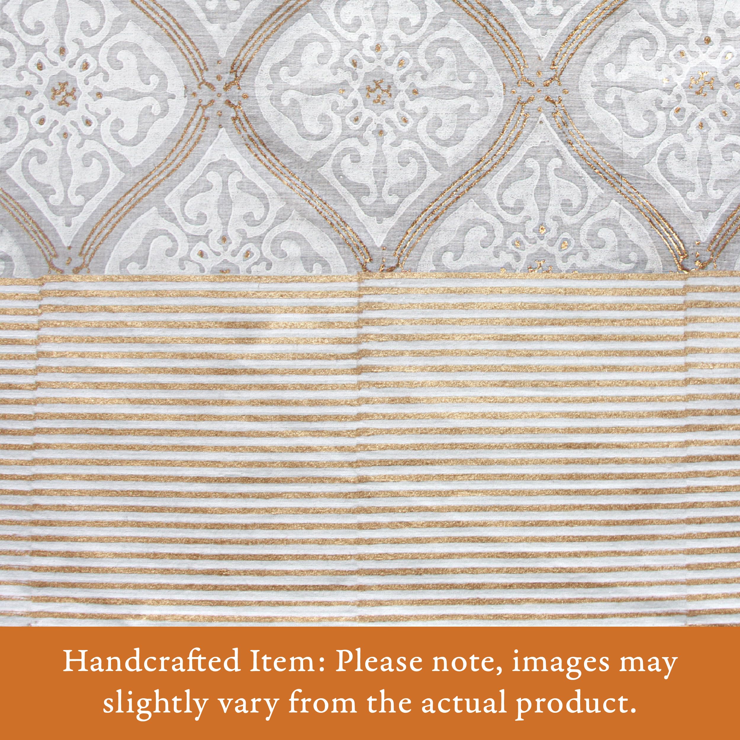Luxury 100% Cotton Hand Block Printed Rectangle Tablecloth - White Vanilla Glacé, Washable & Durable for Home Decor, Kitchen, Coffee or Dining Table (70x120 Inches) | Perfect for Dinner Parties, Brunch Gatherings & Holiday Decorations