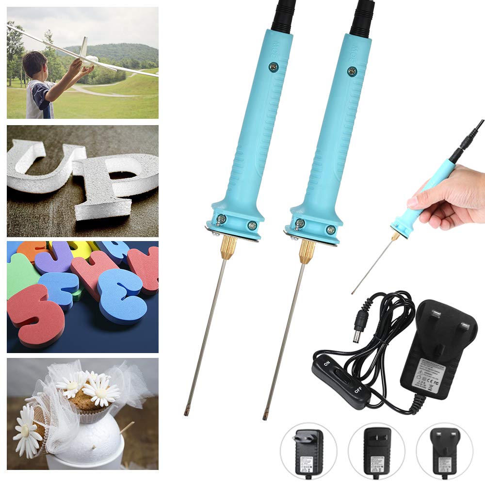Professional Foam Cutter Kit - 2Pcs Hot Wire Styrofoam Cutting Pen Tools for EPS, XPS & All Foam Materials - Perfect for DIY Crafts, Model Building & Home Insulation Projects