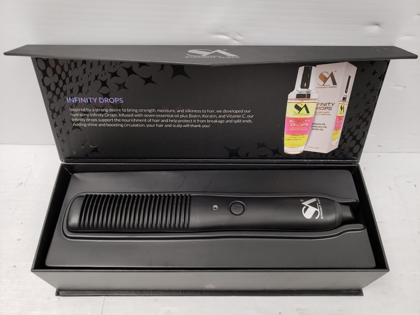 Straight Ahead Pro Glider 2.0 Hot Comb for Hair Styling - Professional Ceramic Flat Iron for Straightening & Smoothing - Perfect for Salon & Home Use