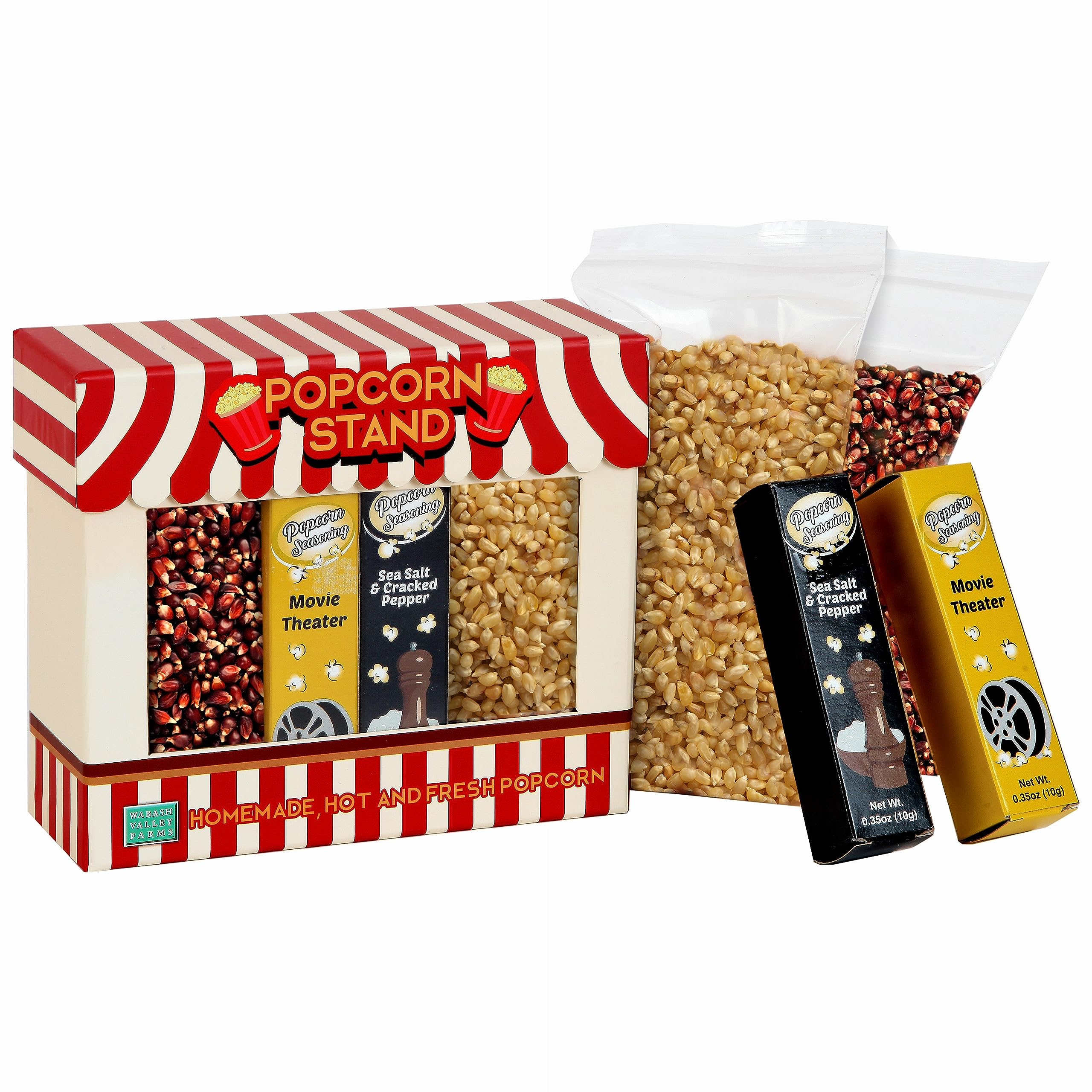 Wabash Valley Farms Movie Night Popcorn Gift Set - Premium Popcorn Kit for Movie Lovers | Perfect for Family Movie Nights, Birthday Gifts & Home Theater Snacks