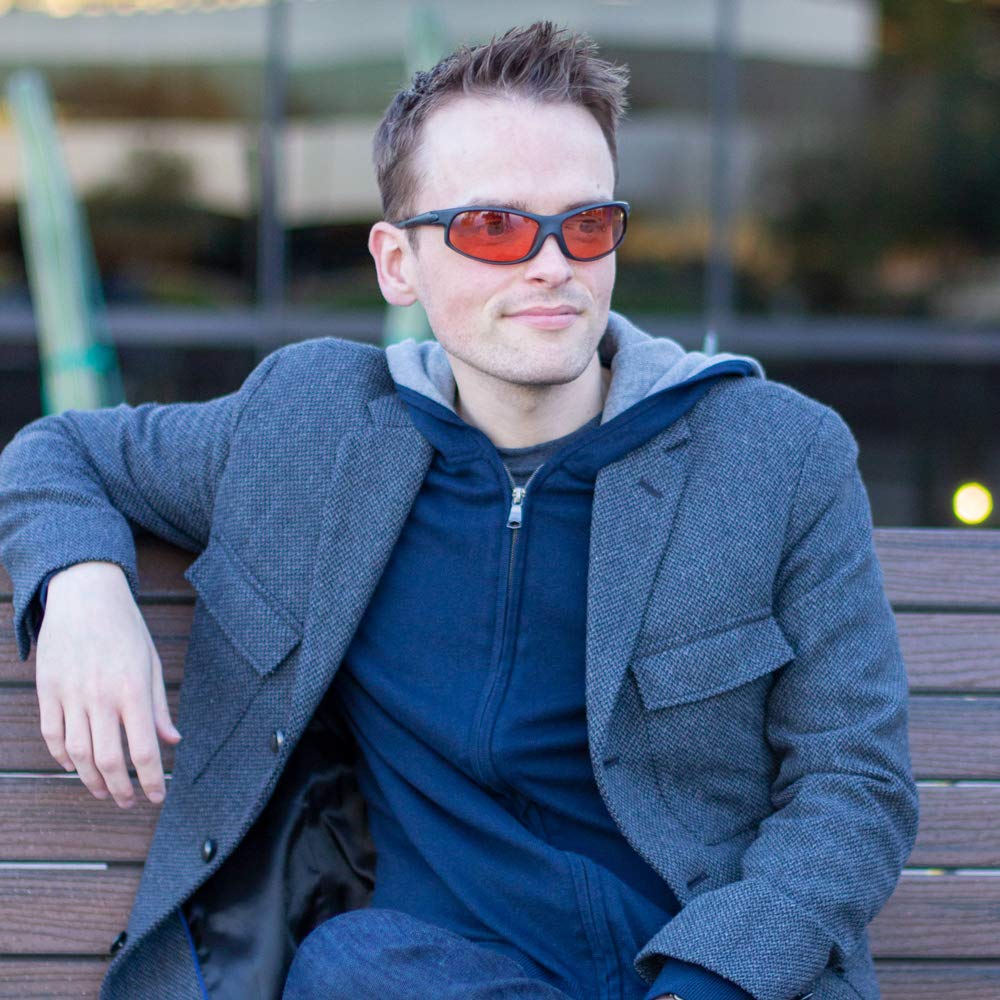 TheraSpecs Wrap Glasses for Light Sensitivity Relief - Migraine & Photophobia Relief Glasses - Blue Light Blocking & UV Protection - Perfect for Computer Work, Driving & Indoor Use