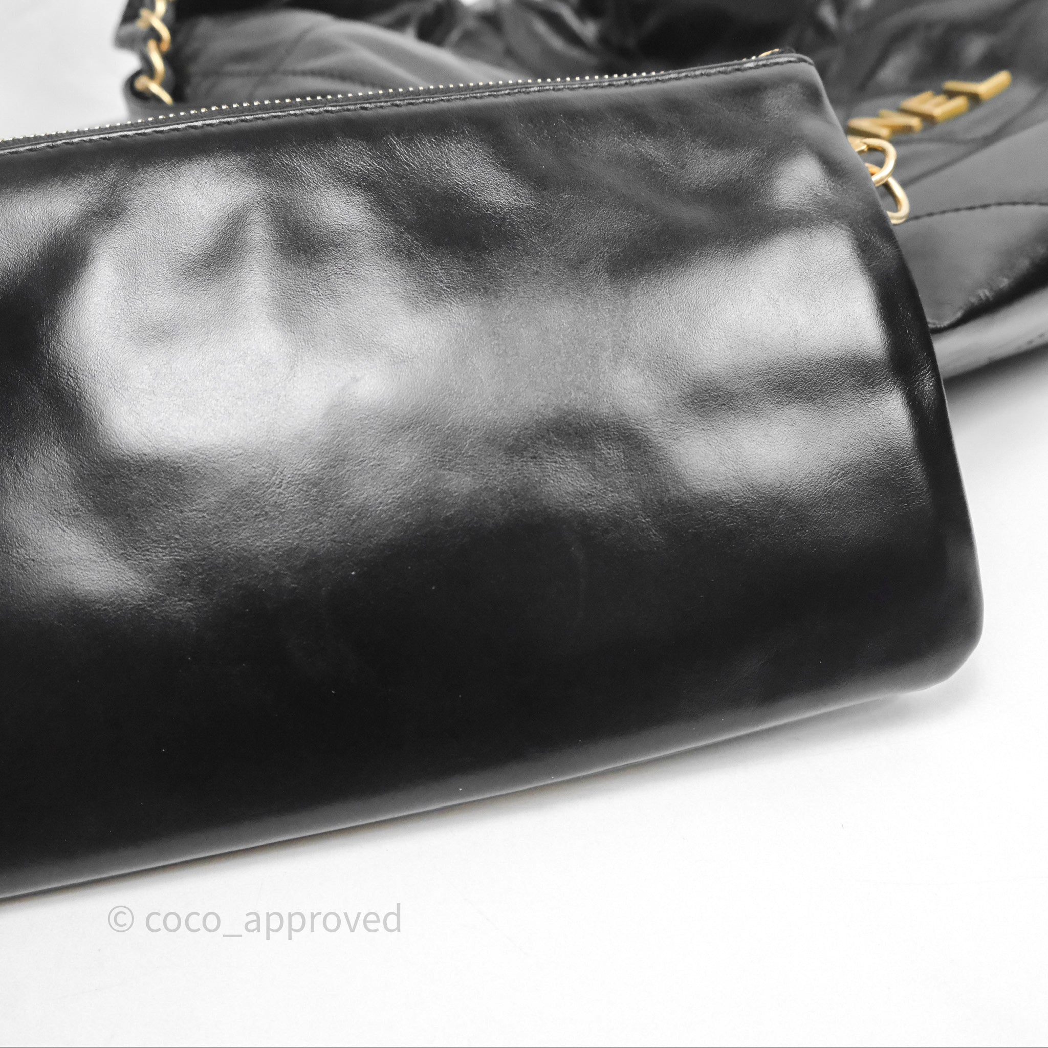 Chanel 22 Small Handbag - Black Shiny Calfskin Leather with Aged Gold Hardware | Luxury Crossbody Bag for Women, Perfect for Date Night & Evening Events