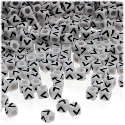 White with Black Text Letter V