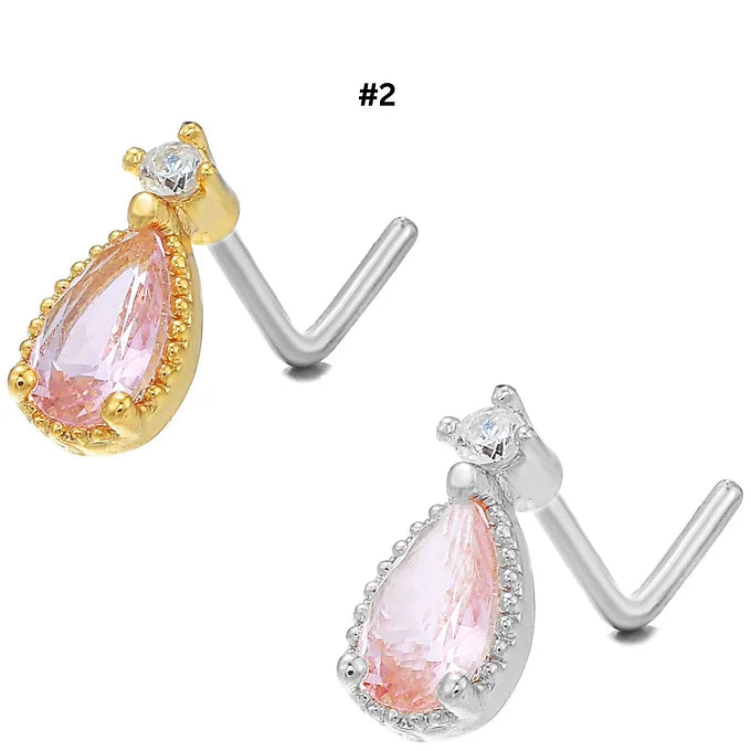 20G Surgical Steel Cute Lollipop L Bend Nostril Ring - Hypoallergenic Nose Piercing Jewelry for Women | Perfect for Everyday Wear, Parties & Special Occasions | BD045