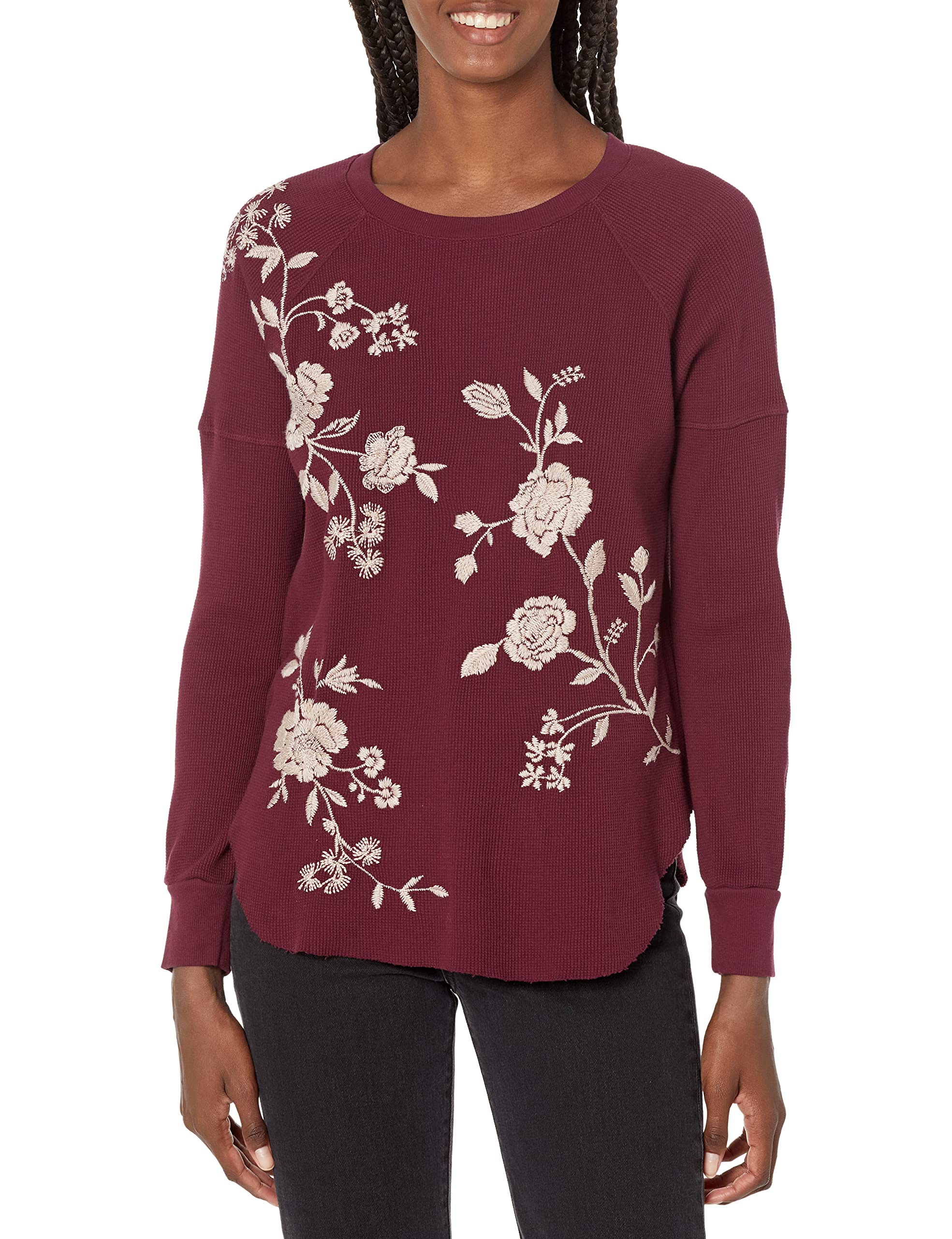 JWLA By Johnny Was Women's Long Sleeve Thermal Shirt - Soft Fleece Lined Winter Top for Cold Weather, Layering & Outdoor Activities