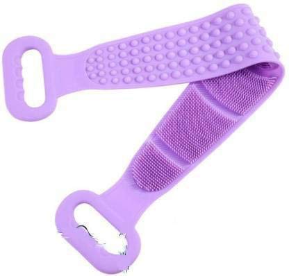 Purple Silicone Bath Brush for Exfoliating & Deep Cleaning - Back Scrubber with Massage Nubs for Shower & Bath - Skin Care Essential for Smooth & Healthy Skin - Great for Spa Days & Relaxing Self-Care Routines [Pack of 1]