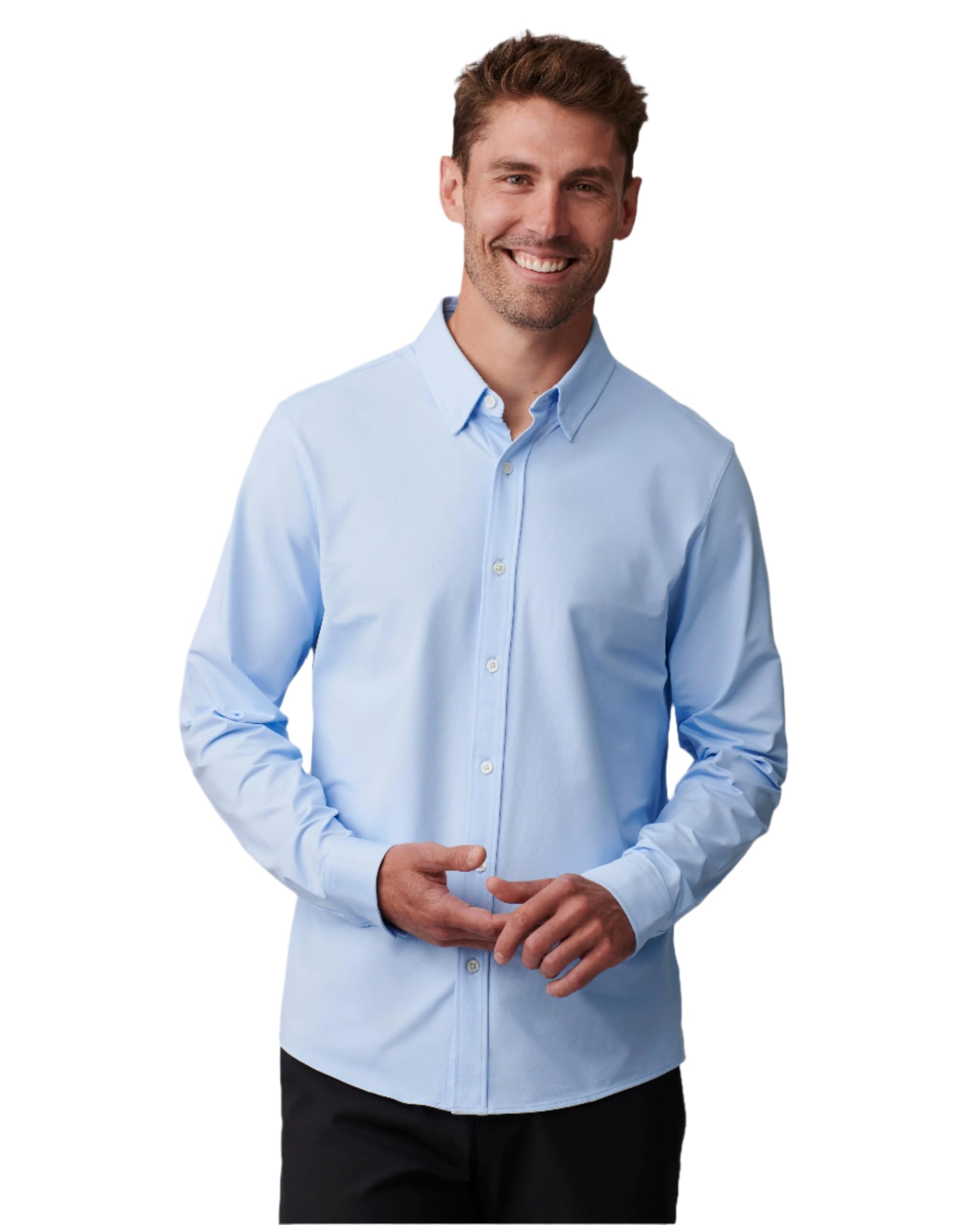 Rhone Men's Commuter Shirt - Premium Performance Dress Shirt for Business & Travel | Machine Washable, Wrinkle Resistant, Slim Fit Button Down | Perfect for Office, Meetings & Business Trips