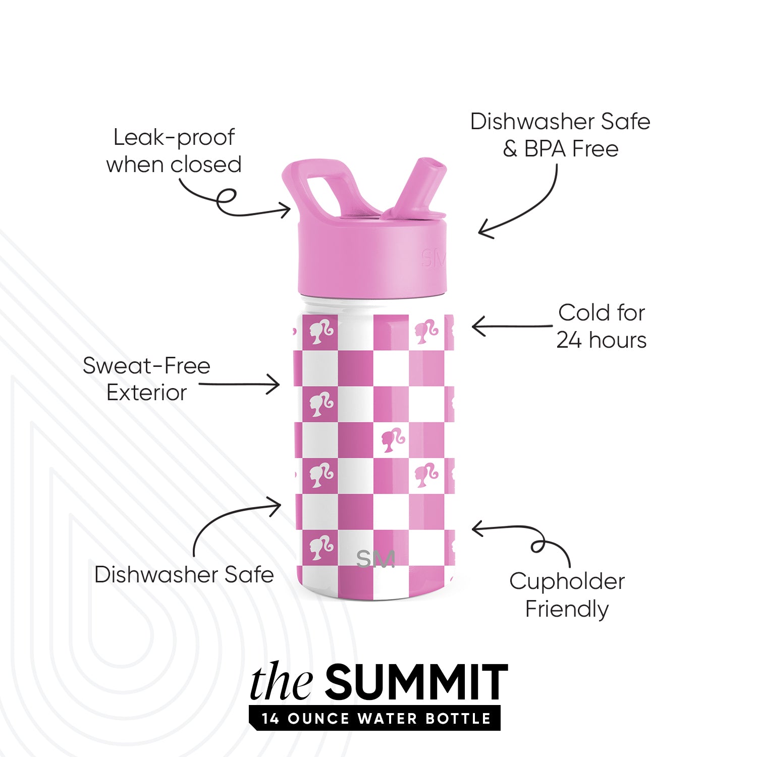 Summit Kids Water Bottle with Straw Lid - BPA Free, Leak Proof, Durable Stainless Steel Bottle for School, Sports & Outdoor Activities