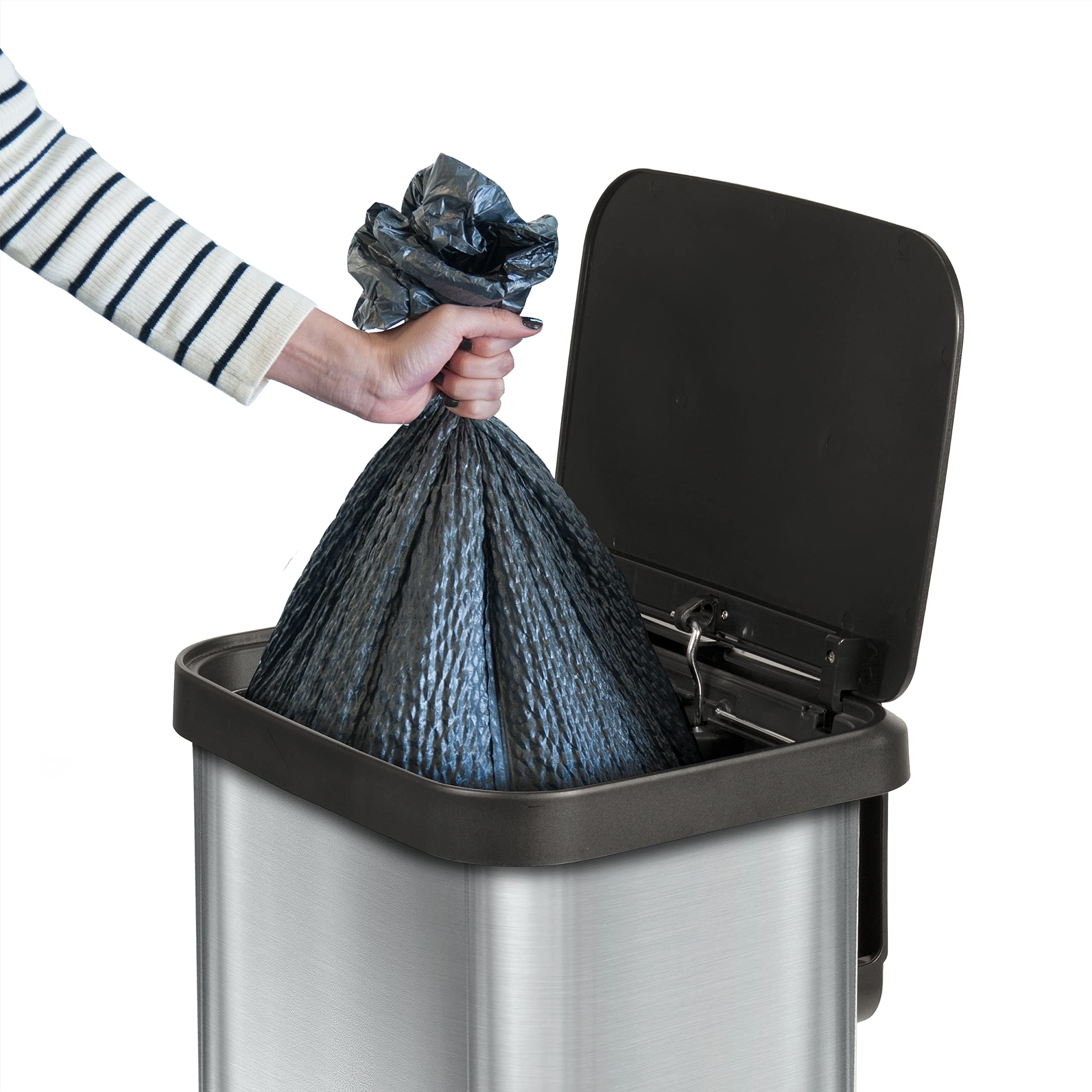 Stainless Steel Step Trash Can with Odor Protection - 20 Gallon Metal Kitchen Garbage Bin with Soft Close Lid, Foot Pedal & Waste Bag Holder | Perfect for Home, Office & Restaurant Use