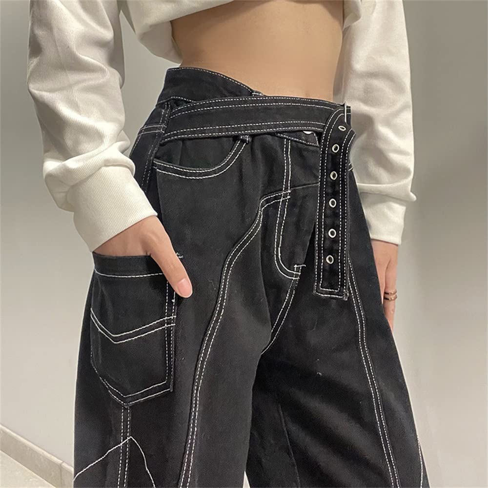 Goth Baggy Jeans for Women | High Waisted Punk Pants | Y2K Emo Style Gothic Trousers | Perfect for Concerts, Parties & Alternative Fashion