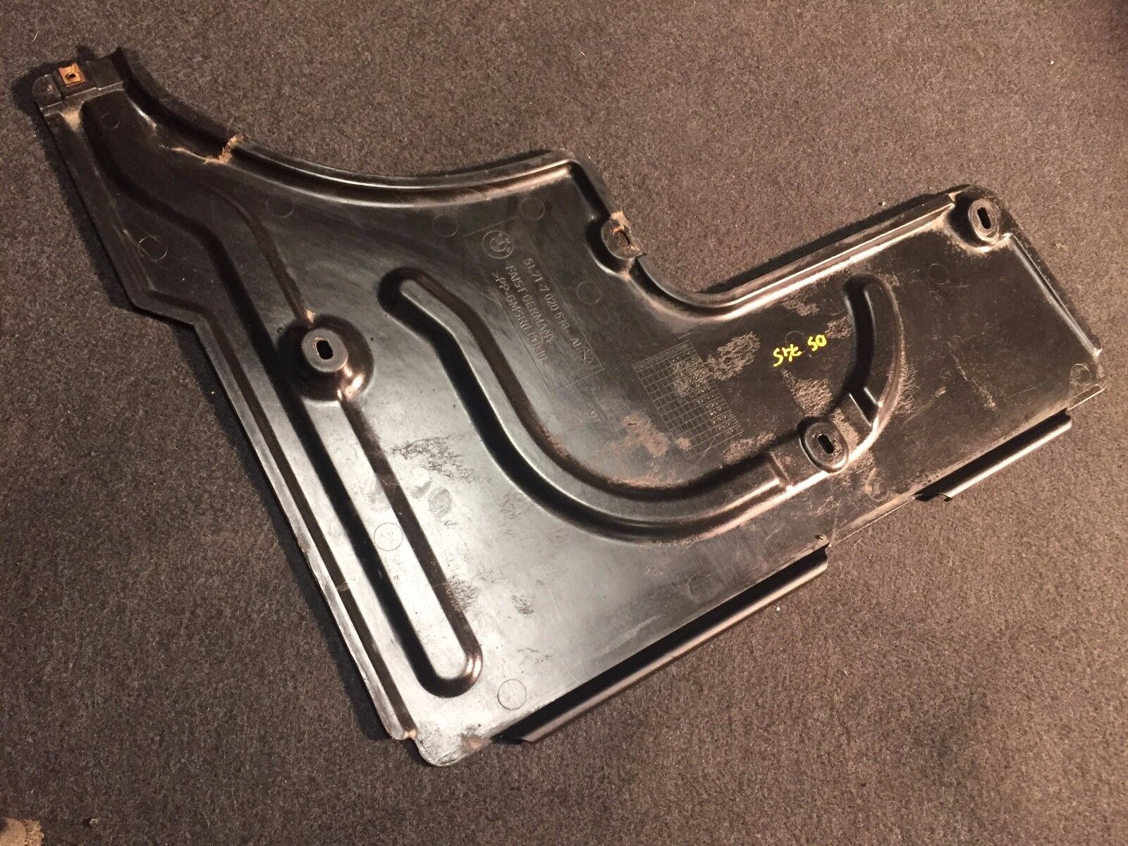 2002-2005 BMW 745i E65 Right Rear Underbody Shield Panel - OEM Replacement Part for Passenger Side - Perfect for Off-Road Protection & Rust Prevention