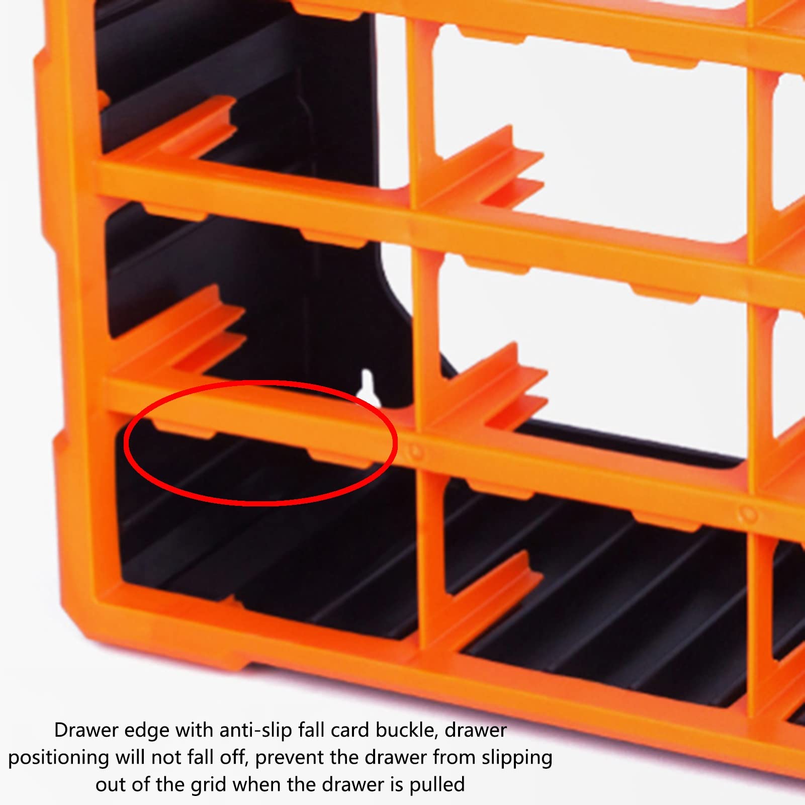 18-Drawer Plastic Storage Cabinet Tool Box - Screws, Nuts & Hardware Organizer for DIY, Crafts & Workshop - Wall Mount or Desktop Use (Orange, 38x18x48CM) - Perfect for Garage, Office & Home Organization