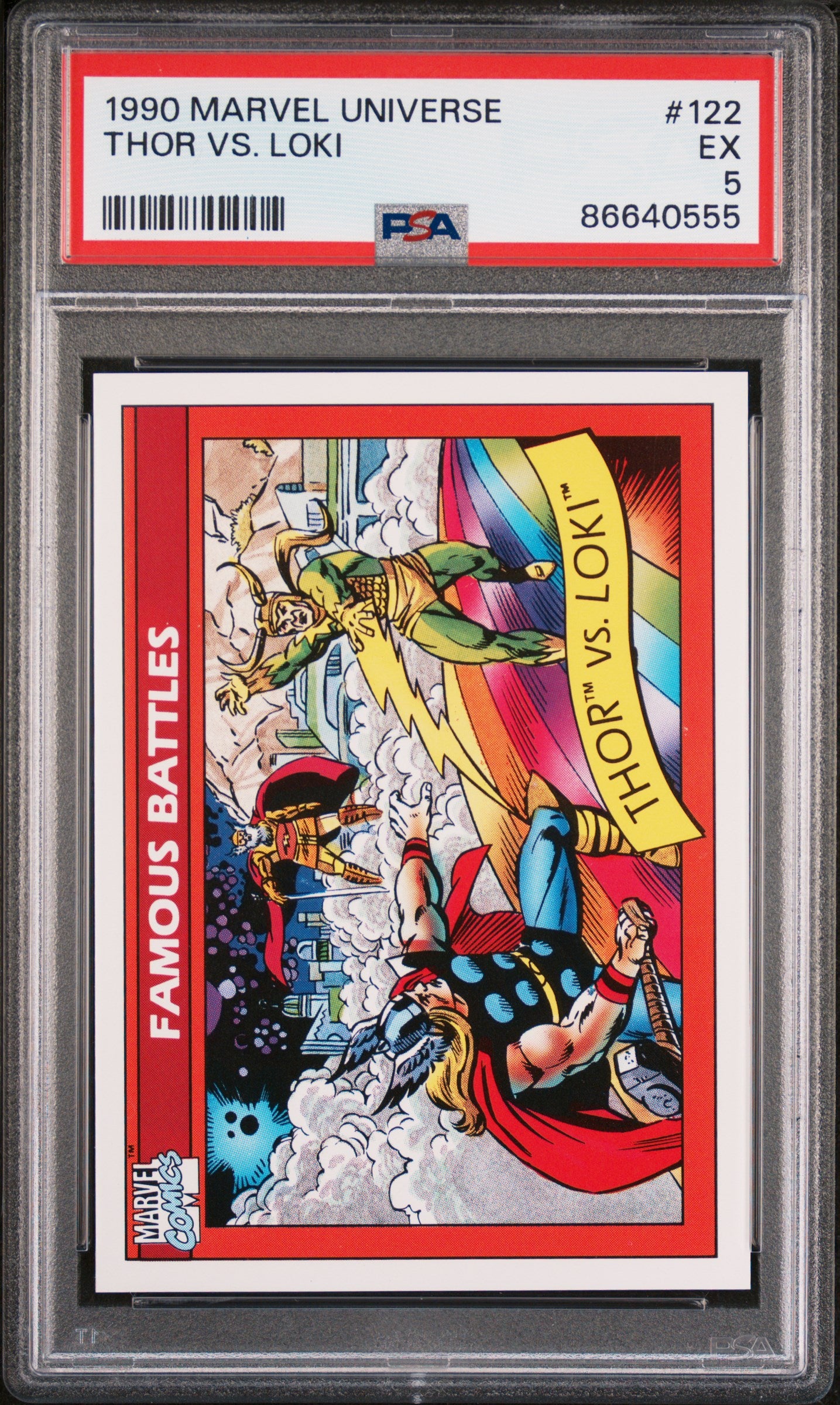 1990 Marvel Universe Thor vs Loki #122 PSA 5 Graded Comic - Collectible Superhero Battle for Display & Investment | Perfect for Marvel Fans, Comic Collectors & Pop Culture Enthusiasts