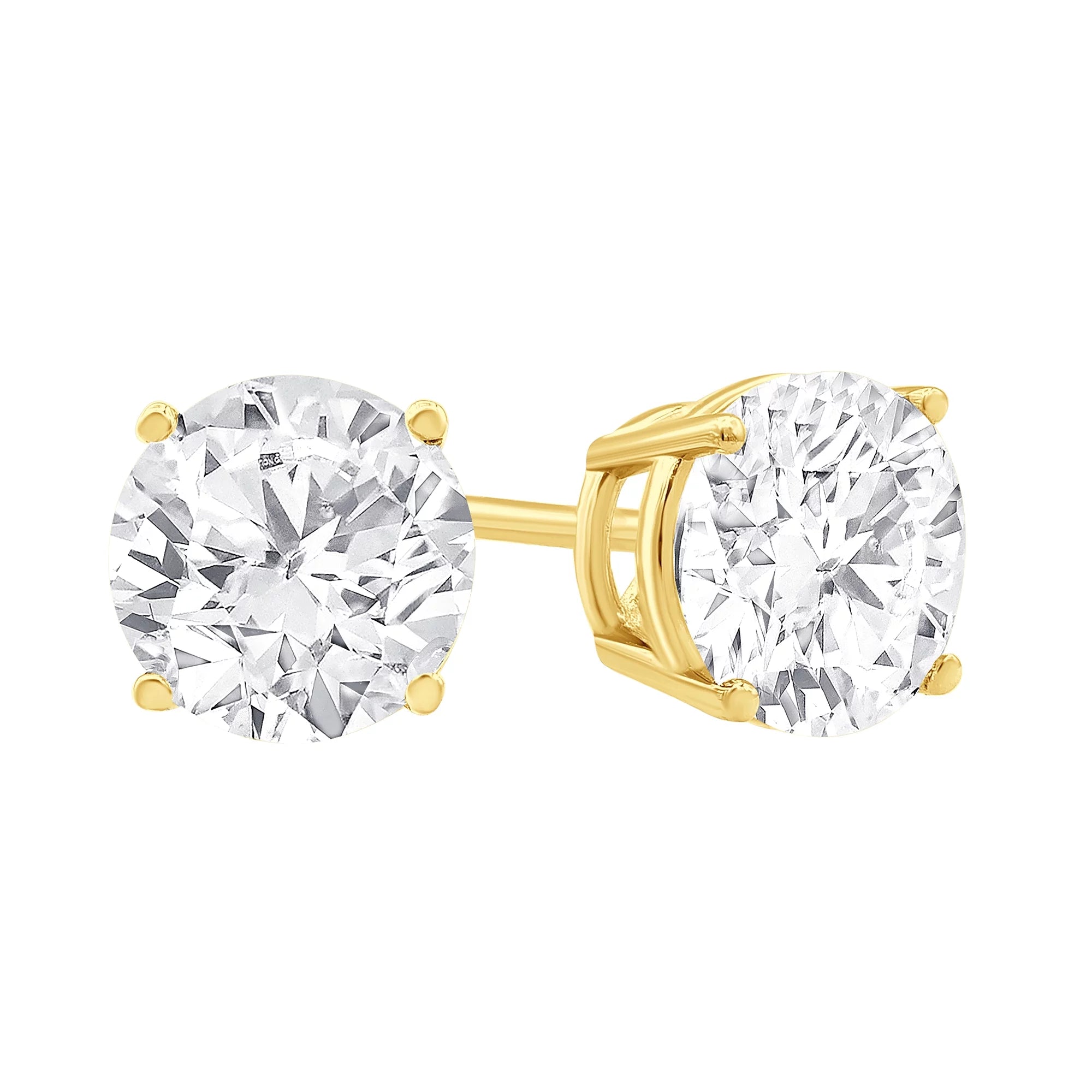 14K Yellow Gold Lab Grown Diamond Stud Earrings - Sparkling Elegance for Everyday Wear & Special Occasions