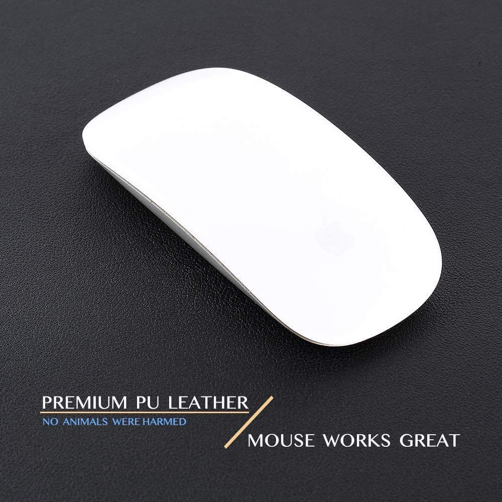 Premium Leather Writing Pad - Angled Desk Mat with L-Shaped Front Edge, Extra Large Mouse Pad & Table Protector, Waterproof Office Desk Accessory, Non-Slip Workstation Mat for Home & Office Use - Perfect for Writing, Typing & Computer Work