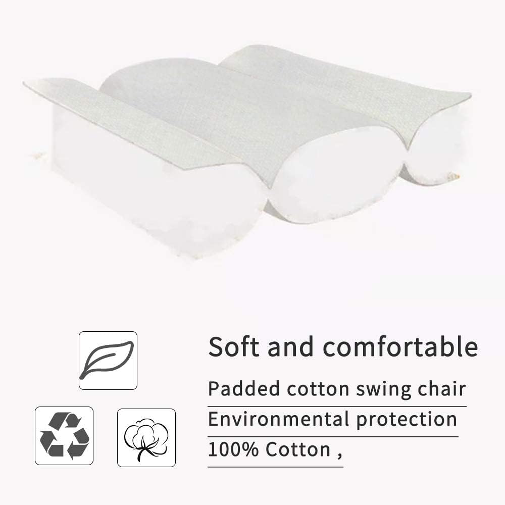 **Hammock Chair Stand with Large Hanging Padded Seat - Heavy Duty 500 LB Capacity Indoor/Outdoor Swing - Easy Assembly Steel Frame - Perfect for Living Room, Patio, or Backyard Relaxation (White)**
