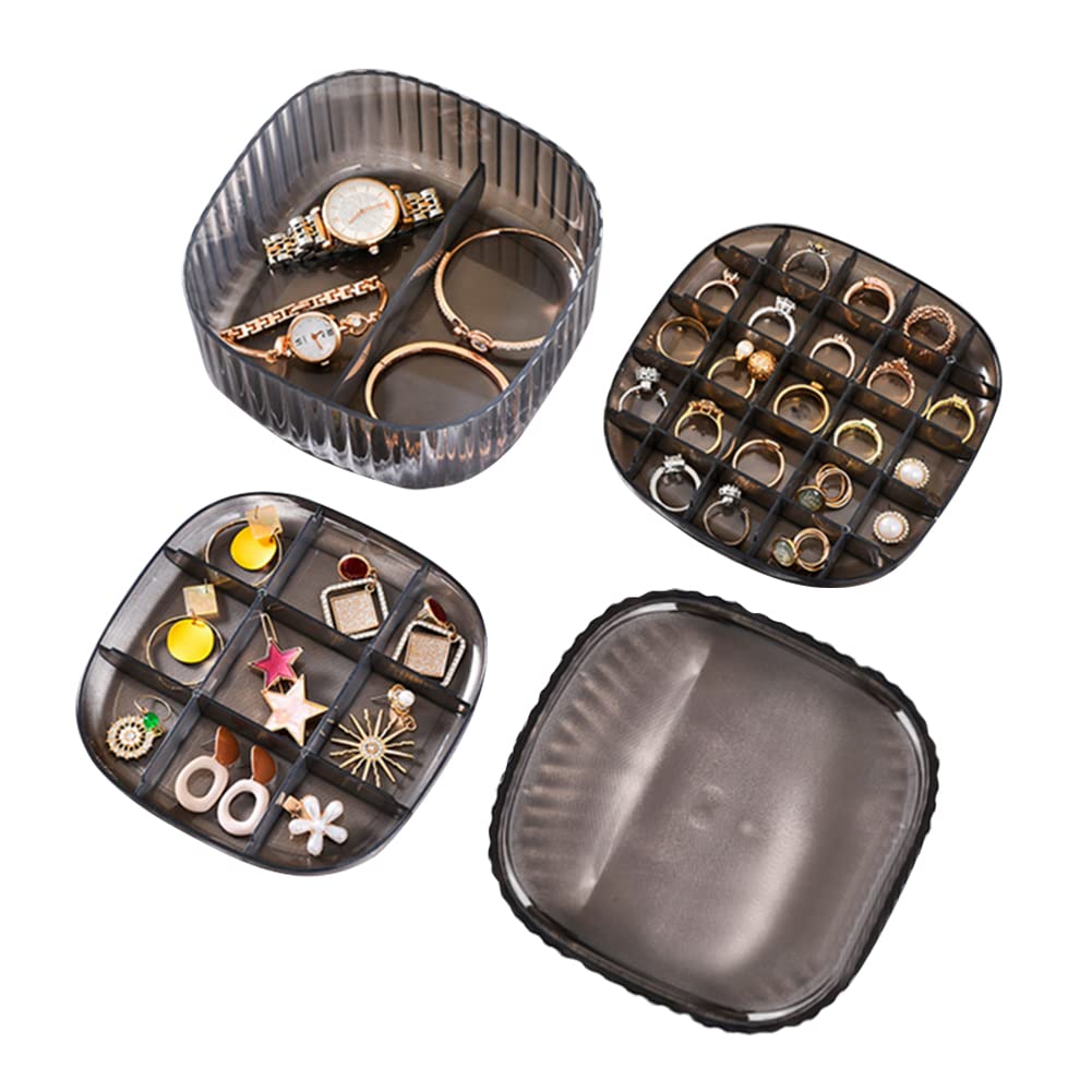 3-Layer Jewelry Organizer Box for Women & Girls - Travel Jewelry Storage Case for Necklaces, Rings, Earrings - Elegant Decorative Gift Box (Brown) | Perfect for Home, Travel & Birthday Gifts