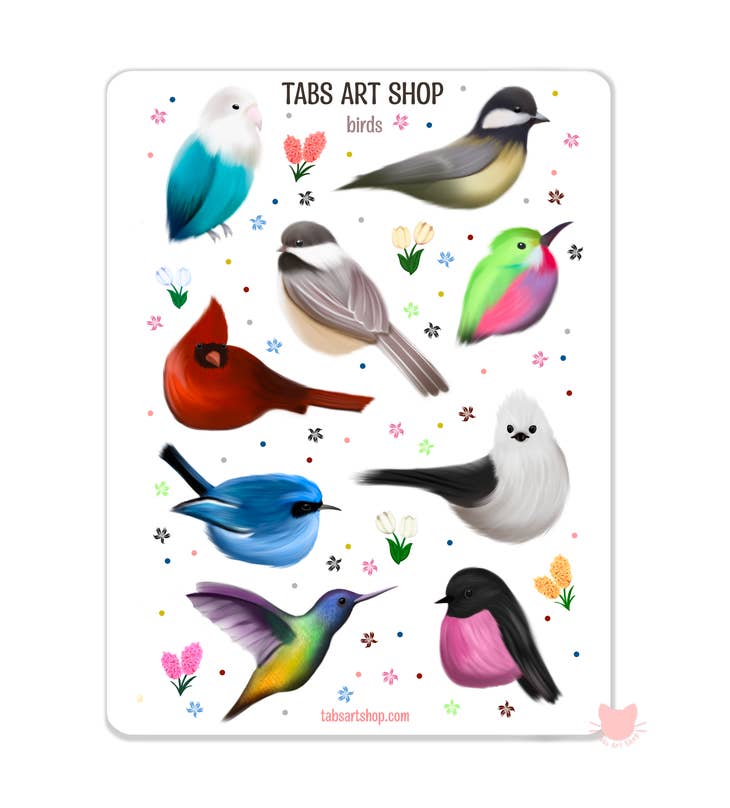 Colorful Bird Vinyl Sticker Sheets - Waterproof & Durable Decals for Laptops, Water Bottles, Scrapbooking & DIY Crafts